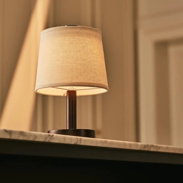 Lampă reîncărcabilă Rover din lemn, maro închis - imagine 14