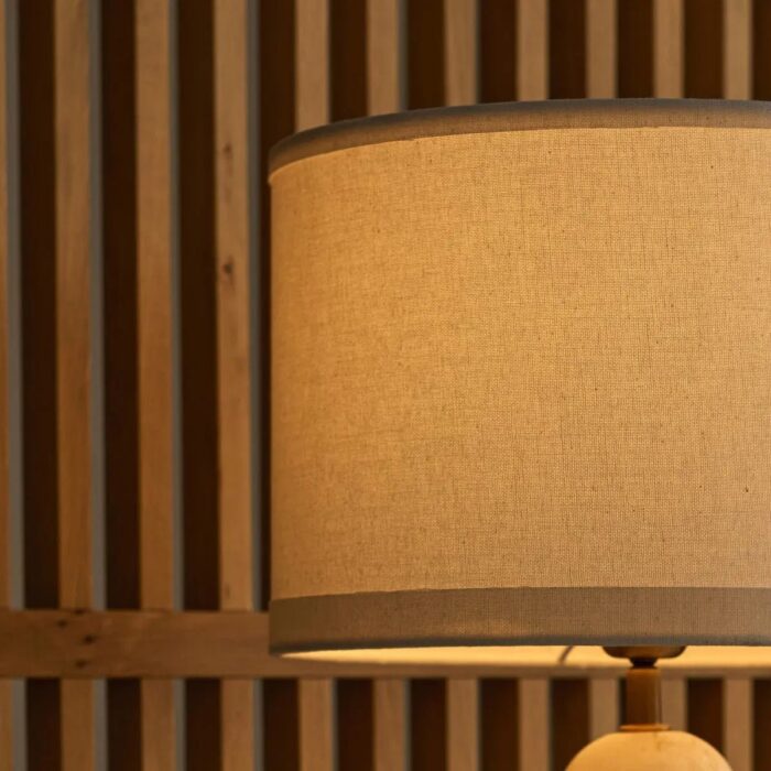 Lampă Charlotte din marmură, abajur din bumbac - imagine 12