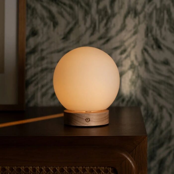 Lampă Flore din Lemn Maro Deschis | Reîncărcabilă, Dimabilă și fără Fir - imagine 6