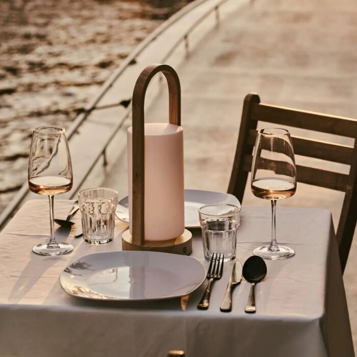 Lampă reîncărcabilă Evie din lemn, maro deschis - imagine 2