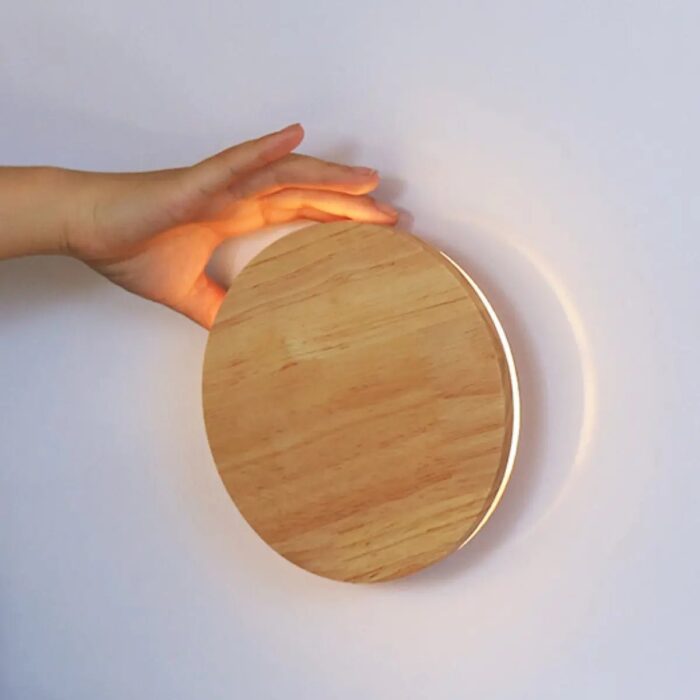 Aplică reîncărcabilă Lou din lemn, maro deschis - imagine 13