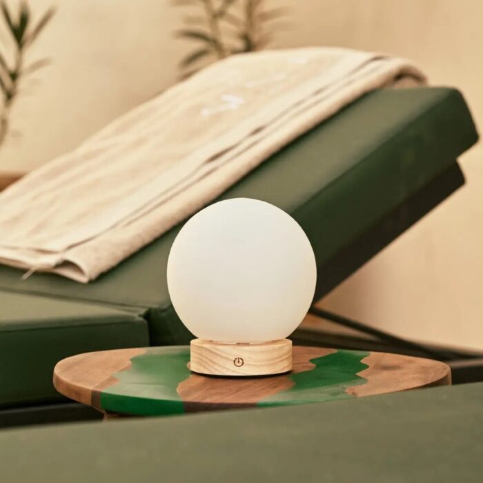 Lampă Flore din Lemn Maro Deschis | Reîncărcabilă, Dimabilă și fără Fir - imagine 8