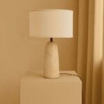 Lampă Charlotte din marmură, abajur din bumbac - imagine 15