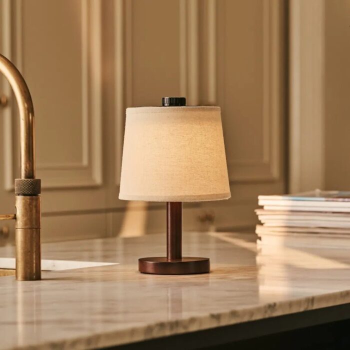 Lampă reîncărcabilă Rover din lemn, maro închis - imagine 13