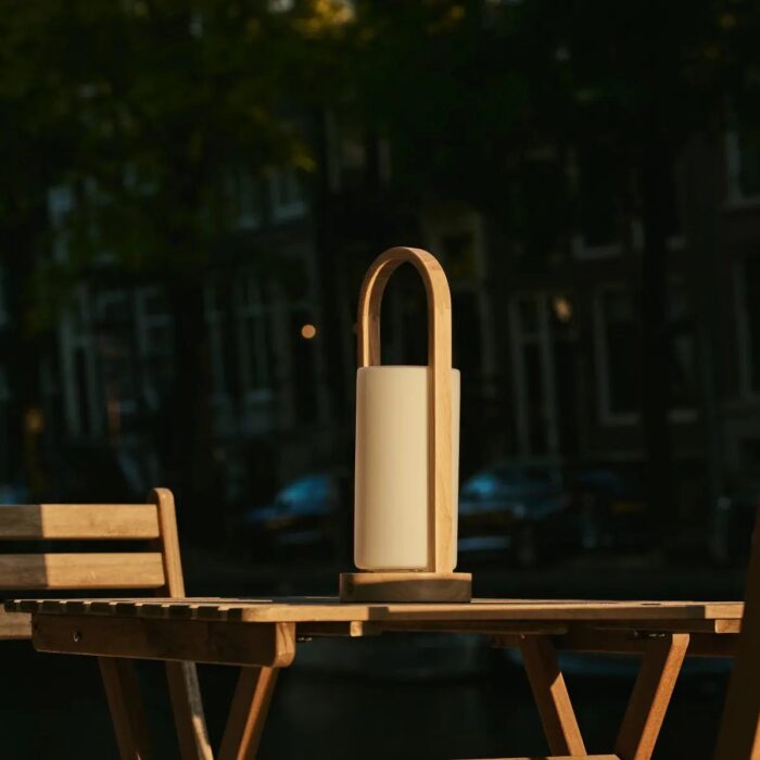 Lampă reîncărcabilă Evie din lemn, maro deschis - imagine 11