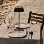 Lampă de masă reîncărcabilă Hugo, maro mocha - imagine 3