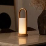 Lampă reîncărcabilă Evie din lemn, maro deschis - imagine 3