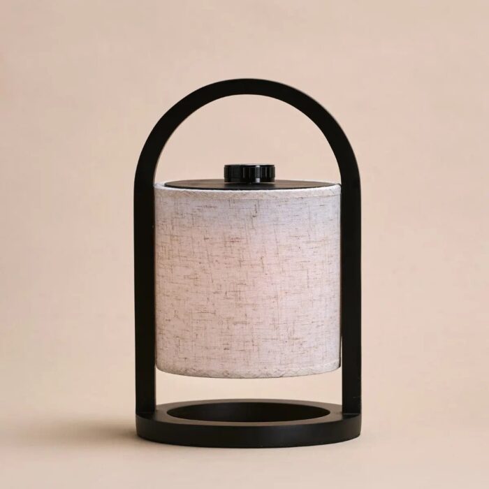 Lampă reîncărcabilă River din lemn, negru - imagine 14