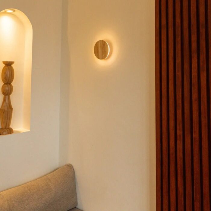 Aplică reîncărcabilă Lou din lemn, maro deschis - imagine 4