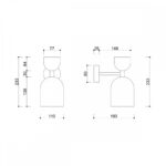 SUPURU - Aplică de perete neagră si bej reglabilă - imagine 7