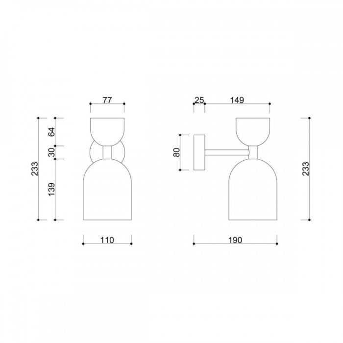 SUPURU - Aplică de perete neagră si bej reglabilă - imagine 7