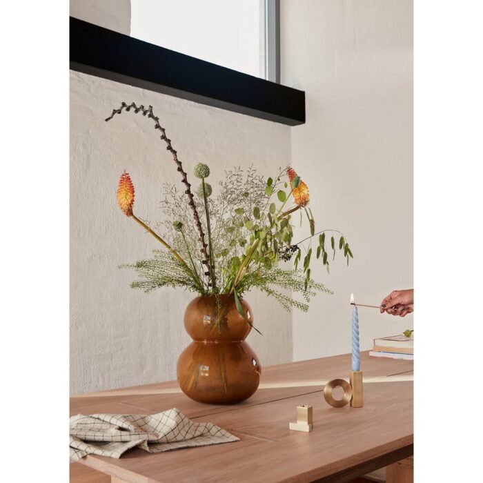 Vază Lasi din Sticlă Suflată Manual - Chihlimbar - imagine 2