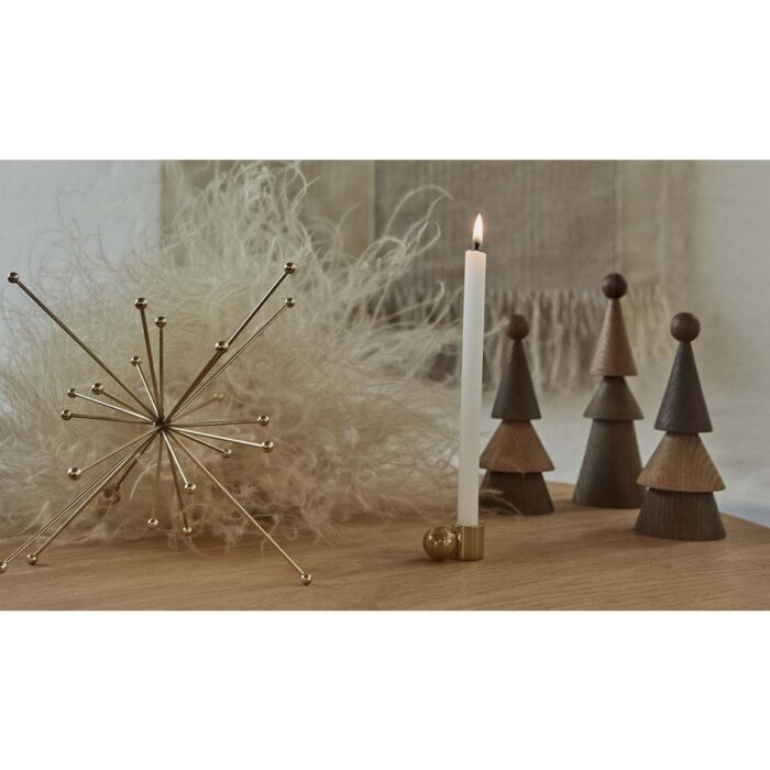 Suport pentru lumânare Palloa, alamă masivă - stil minimalist - imagine 4