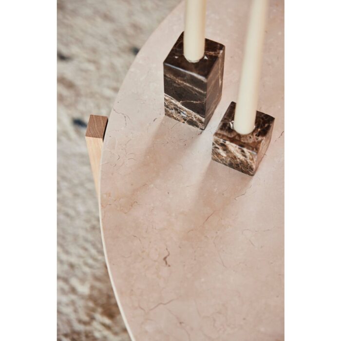 Suport lumânare pătrat Savi din marmură naturală - imagine 4