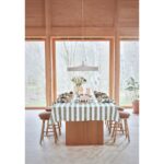 Față de masă cu dungi elegante în verde oliv - imagine 2