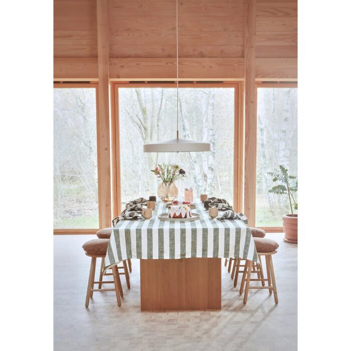 Față de masă cu dungi elegante în verde oliv - imagine 2