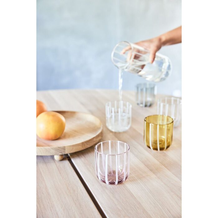 Set 2 Pahare Artizanale Mizu cu Dungi Colorate - imagine 3