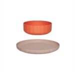 Set veselă copii Pullo - farfurie și bol din material ecologic