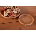 Tavă rotundă Inka din lemn de stejar - dimensiune mică - imagine 2