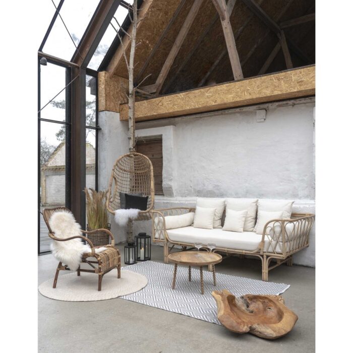 Măsuță de Cafea Jammu din Lemn de Mango Natural, Rotundă - imagine 2