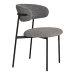 Scaun Mira - Set de 2 Scaune Dining Tapițate în Gri Deschis - imagine 3