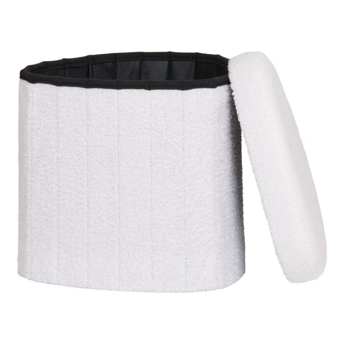 Puf Medford din blăniță - Confort Modern în Alb - imagine 5