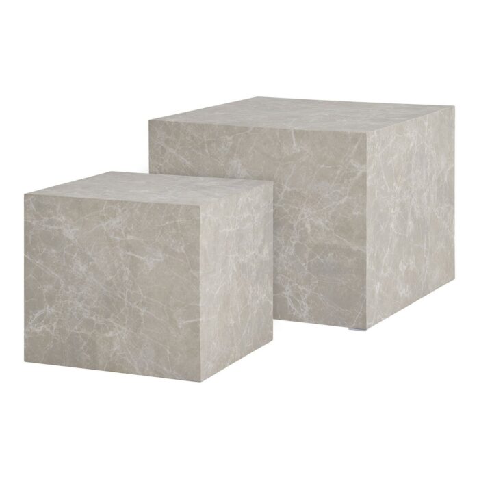 Set de Măsuțe Prague - Aspect Marmură, Design Modern - imagine 4