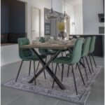 Set 2 Scaune Dining Middelfart - Catifea Verde Închis, Design Modern - imagine 2