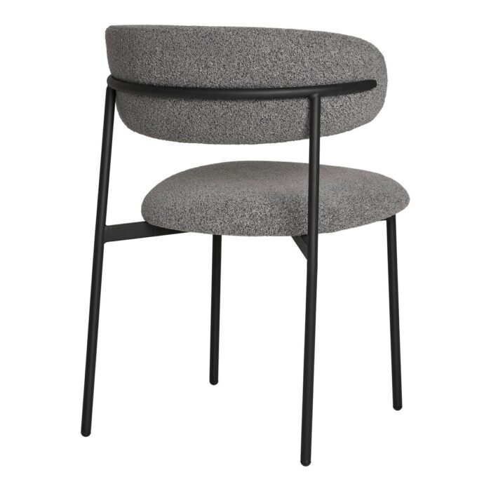 Scaun Mira - Set de 2 Scaune Dining Tapițate în Gri Deschis - imagine 4