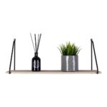 Etajeră Arnhem - Lemn Natural și Metal Negru, Design Scandinav