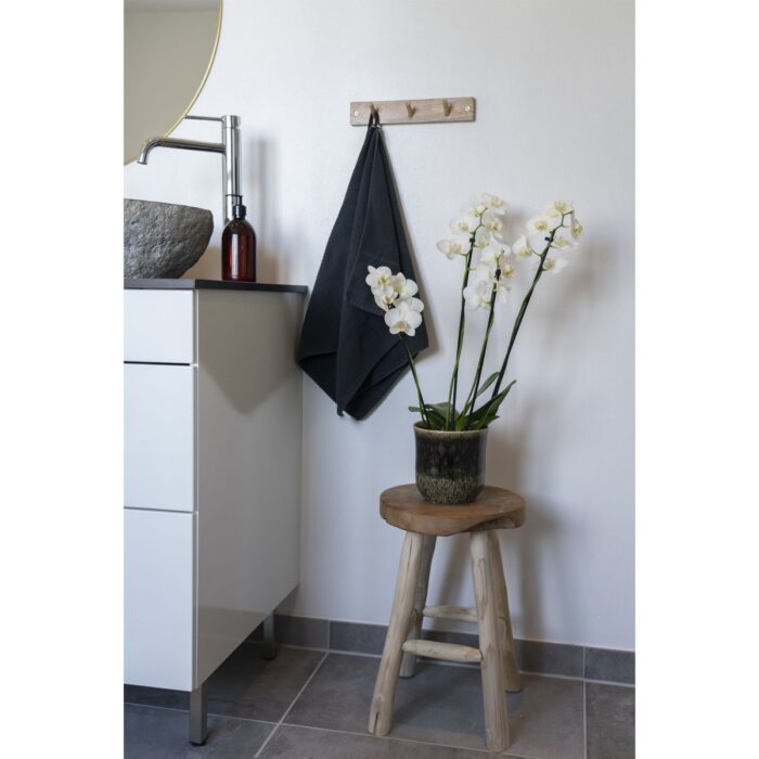 Taburet Badia din lemn de tec - Design rustic natural - imagine 2