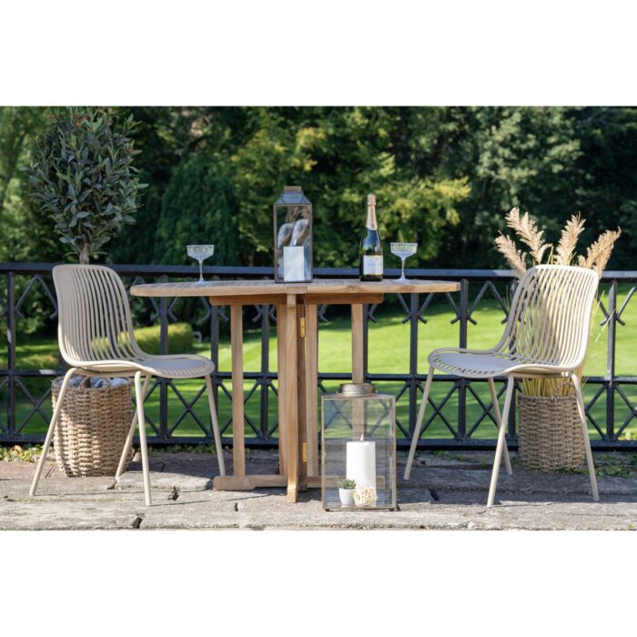 Set 4 Scaune Branson pentru Grădină - Nuanță Nisip, Stivuibile - imagine 7