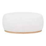 Puf Manhattan - Textil Cozy, Alb, 88.5x54.5 cm