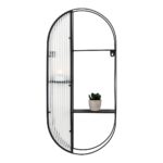 Etajeră Newcastle - Elegantă din sticlă și oțel negru cu 3 rafturi - imagine 2