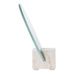 Oglindă de masă cu bază din travertin - design minimalist, Ø18 cm - imagine 4