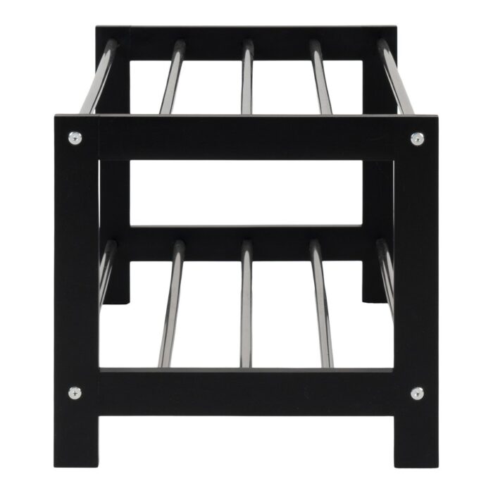 Suport elegant pentru încălțăminte Padova - Lemn de plop și oțel, Negru - imagine 4