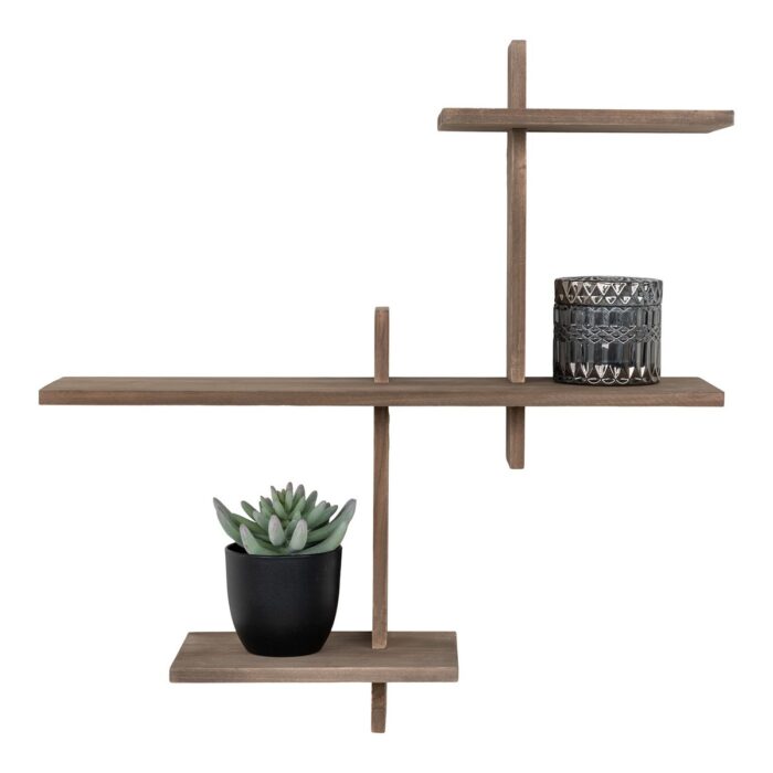 Raft decorativ Gavi din lemn de pin - Natural - imagine 4