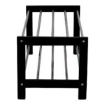 Suport elegant pentru încălțăminte Padova - Lemn de plop și oțel, Negru - imagine 5