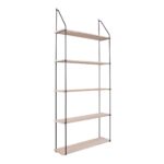 Etajeră Eindhoven - Contrast Modern între Metal Negru și Lemn Natural - imagine 4