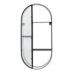 Etajeră Newcastle - Elegantă din sticlă și oțel negru cu 3 rafturi