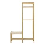 Cuier Ember din bambus cu bancă - Natural, 95x36x165 cm