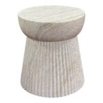 Măsuță Laterală Bonn - Design Natural cu Striații din Fiberclay