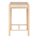 Scaun înalt Abano din lemn natural și împletitură - Design Nordic - imagine 3