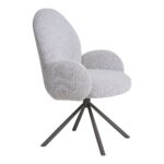 Scaun Dining Lana - Textură Bouclé Nisipiu - imagine 4