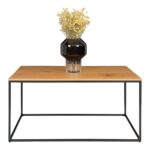 Masă de cafea Vita - aspect stejar cu cadru negru, stil contemporan - imagine 4