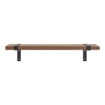 Raft de perete Luxor - Lemn Natural și Metal Negru, 50 cm - imagine 4