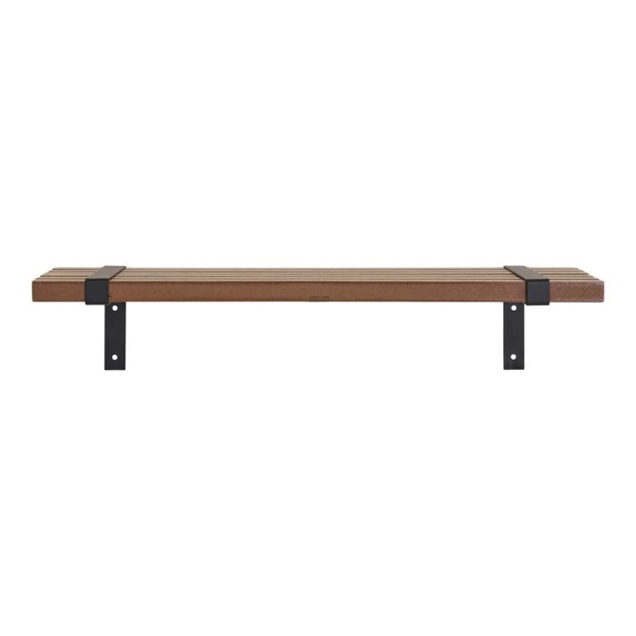 Raft de perete Luxor - Lemn Natural și Metal Negru, 50 cm - imagine 4