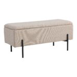 Bancă Watford cu Tapițerie Bouclé și Spațiu de Depozitare - Bej - imagine 3