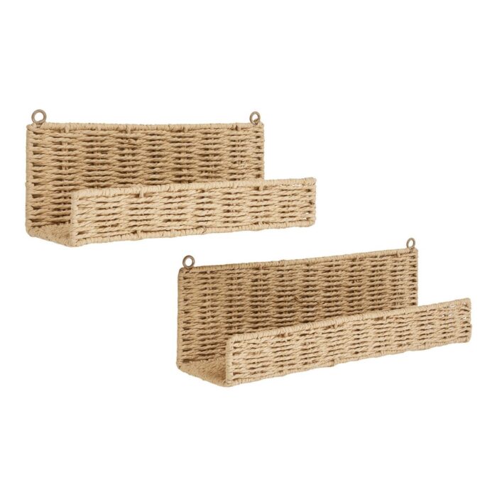 Rafturi Decorative de Perete Treviso, Set 2 Piese, Natural - imagine 2