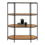Etajeră Vita - aspect stejar și metal negru